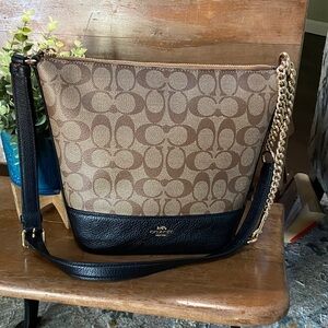 Coach Paxton Duffle Coated Canvas Logo Shoulder Bag NWOT